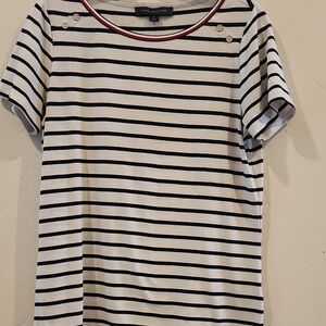 Tommy Hilfiger Black and White Striped Tee